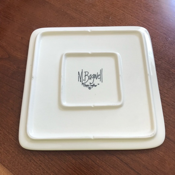 M. Bagwell Happy Together Polka Dot Ceramic Trivet Cheese Board - Picture 4 of 6